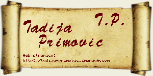 Tadija Primović vizit kartica